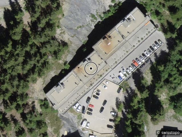 Luftbild rue de la Télérésidence 8, Crans-Montana