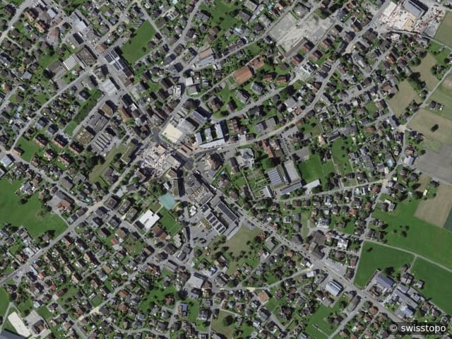 Luftbild Ort s Hintere Kirchstrasse 33, Diepoldsau