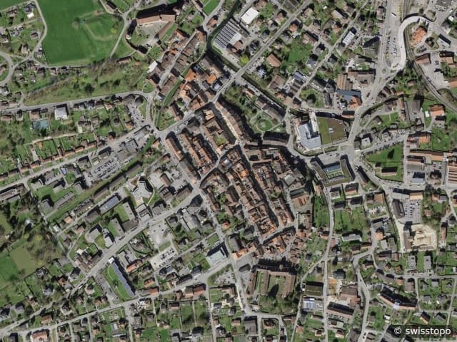 Luftbild rue de l'église 2, Porrentruy