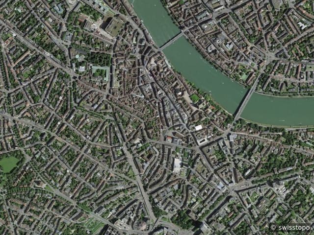Luftbild der Lage – Basel