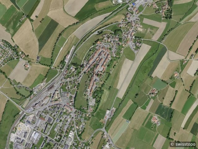 Luftbild Située au coeur de Romont