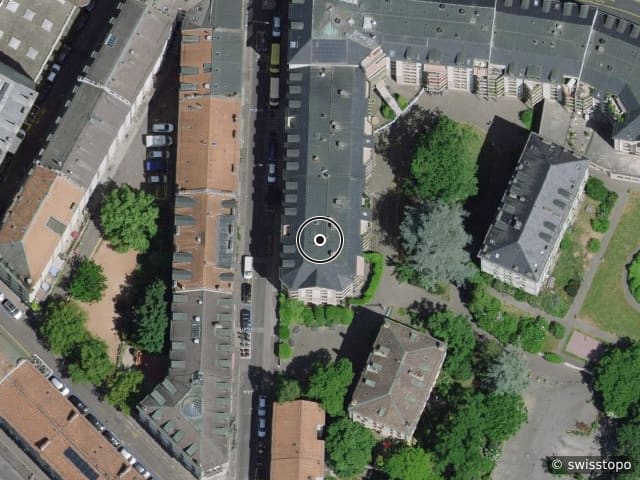 Luftbild Rue de la Faucille 12, Genève