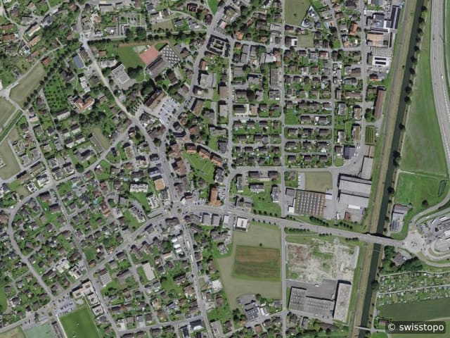 Luftbild Ort s Hauptstrasse 27, Au SG