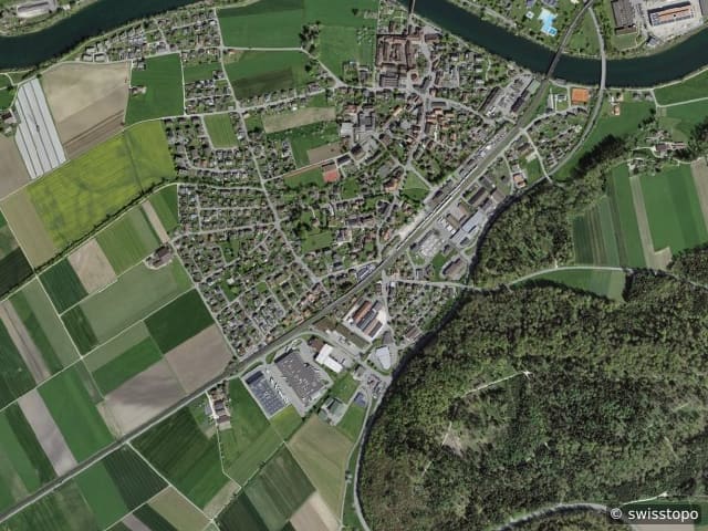Luftbild Wangen an der Aare