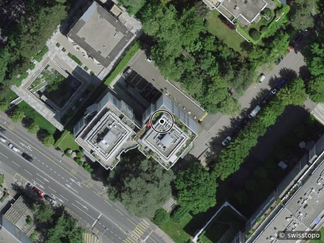 Luftbild Rue Le-Corbusier 40, Genève