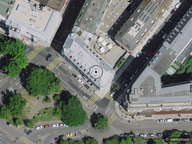 Luftbild Place des Alpes 2, Genève