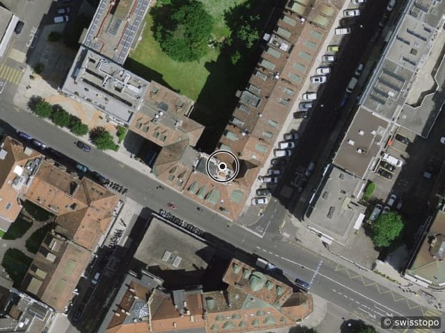 Luftbild rue cavour 1, Genève