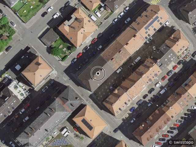 Luftbild Rue du Parc 7, La Chaux-de-Fonds